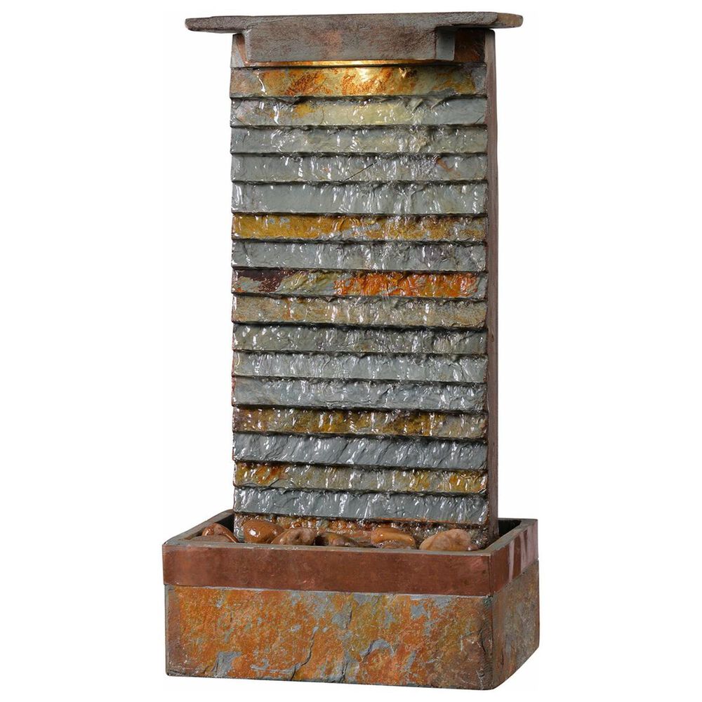 Kenroy Stave Table Lamp Fountain in Slate and Copper, , large