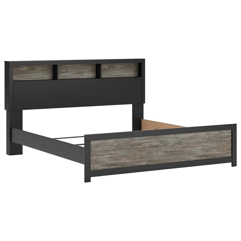 Ashley Broachmyn King Bookcase Bed in Black and Gray, , large