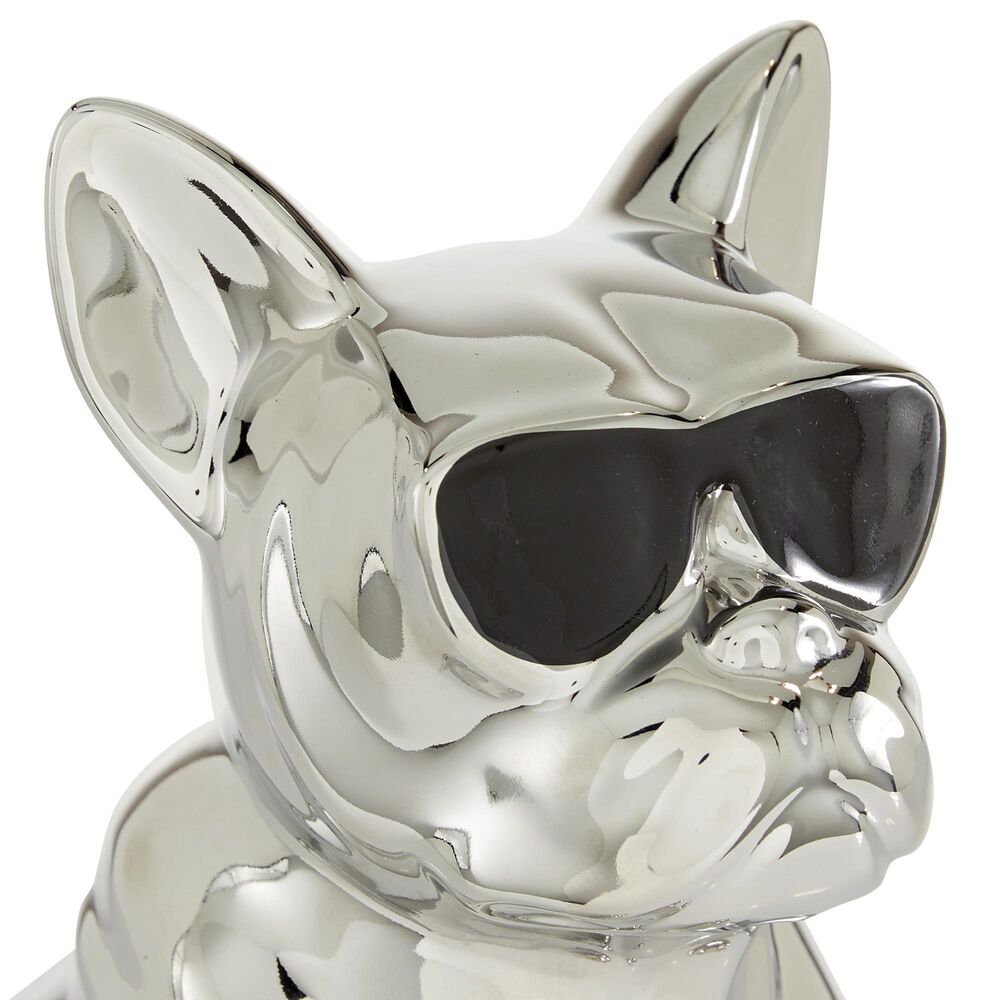 CosmoLiving by Cosmopolitan 12&quot; Dog Sculpture in Silver, , large