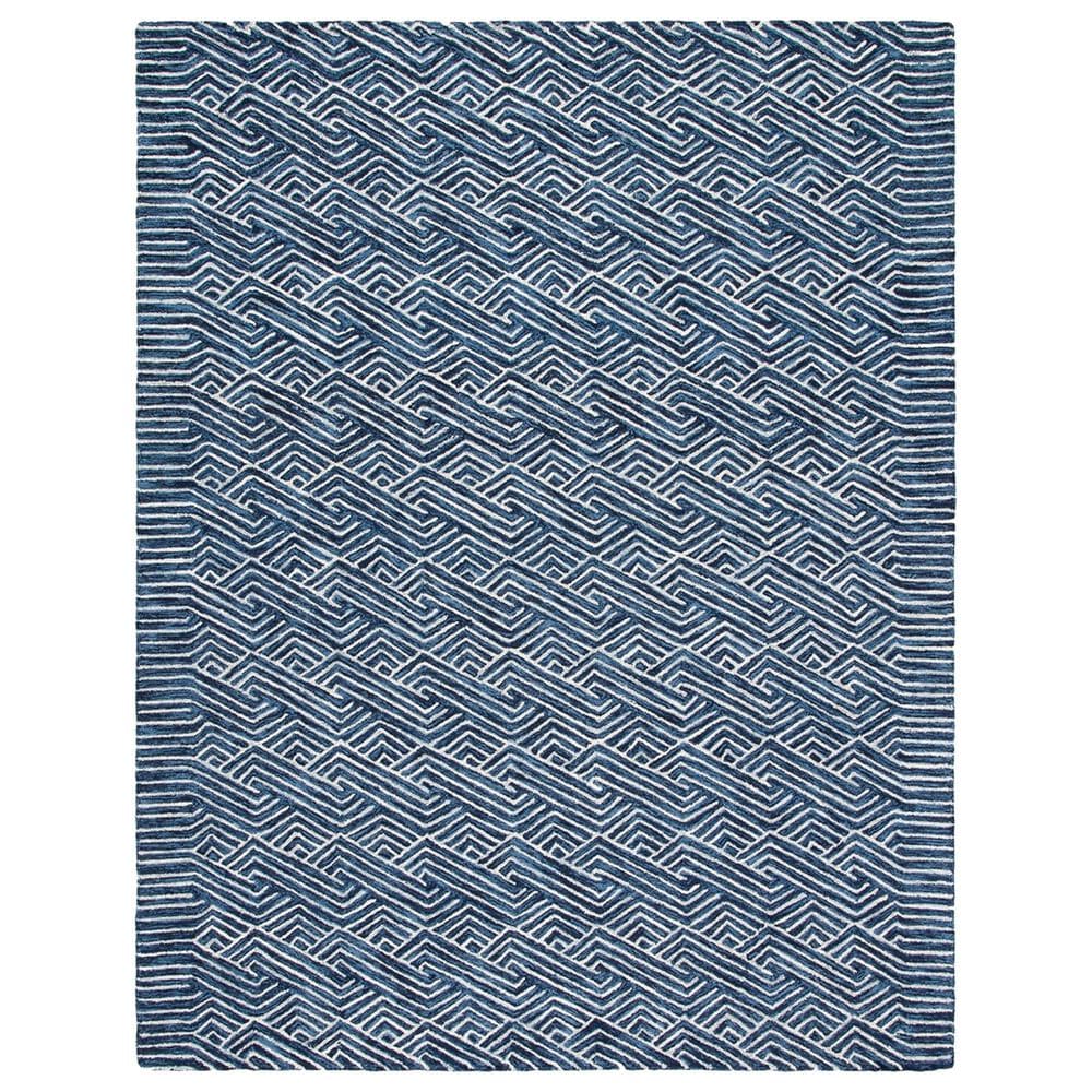 Safavieh Micro-Loop 10" x 14" Dark Blue and Ivory Area Rug, , large