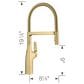 Blanco Rivana Semi Pro Kitchen Faucet 1.5 GPM in Satin Gold, , large