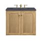 James Martin Vanities Laurent 30" Single Bathroom Vanity in Light Natural Oak with 3 cm Charcoal Soapstone Quartz Top and Rectangular Sink, , large