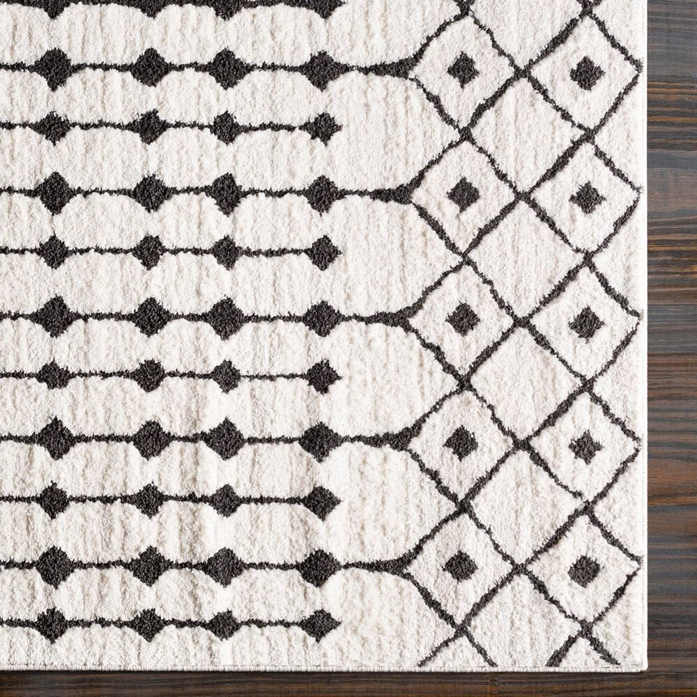 Surya Moroccan Shag 6&#39;7&quot; x 9&#39;6&quot; Black and White Area Rug, , large