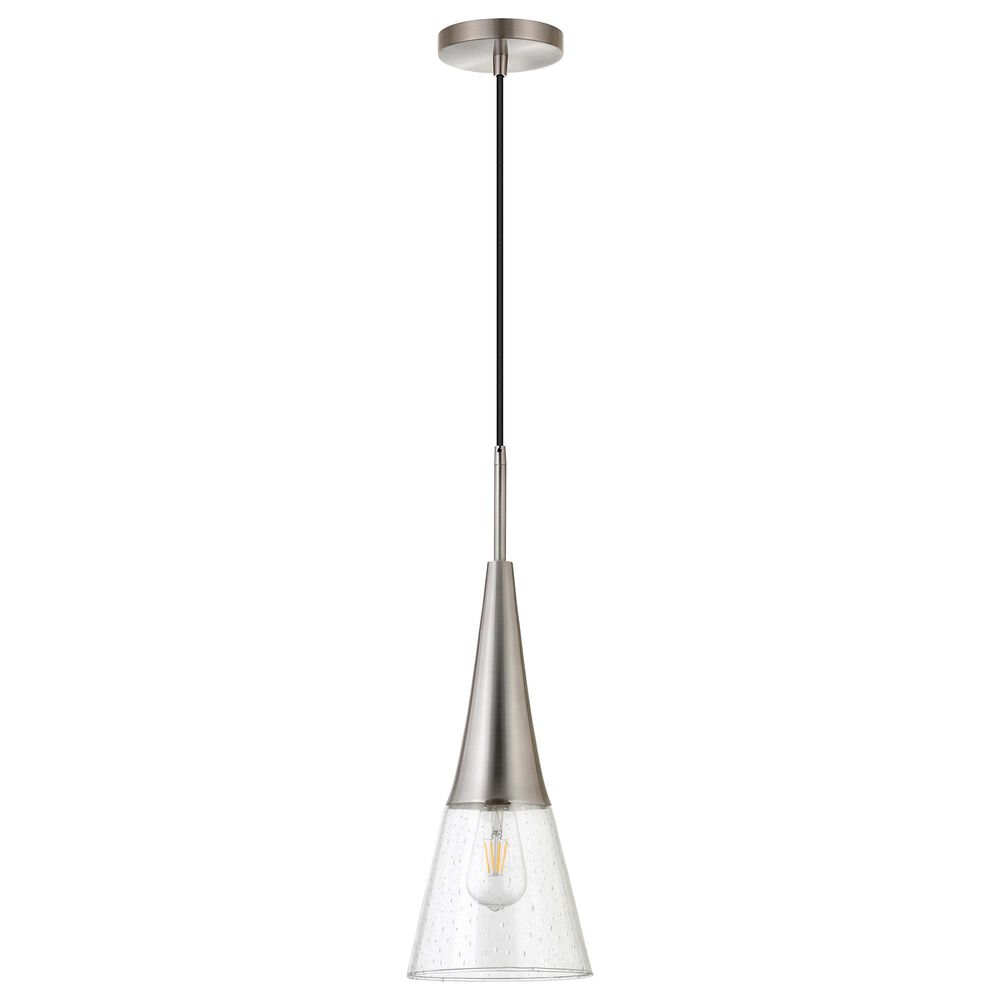 Hudson and Canal Myra Pendant with Seeded Glass in Brushed Nickel, , large