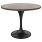 Leisuremod LeisureMod Verve Collection 36 Round Dining Table, Black Base with Dark Maple MDF Top, , large