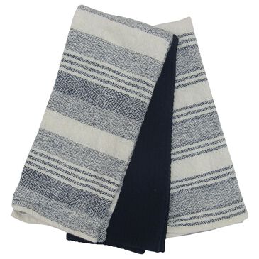 Willow & Hem Magnolia Kitchen Towel in Navy (Set of 3), , large