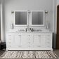 Lexora Home Dukes 84" Double Bathroom Vanity in White with 2 cm White Cultured Marble Top and Rectangular Sinks, , large