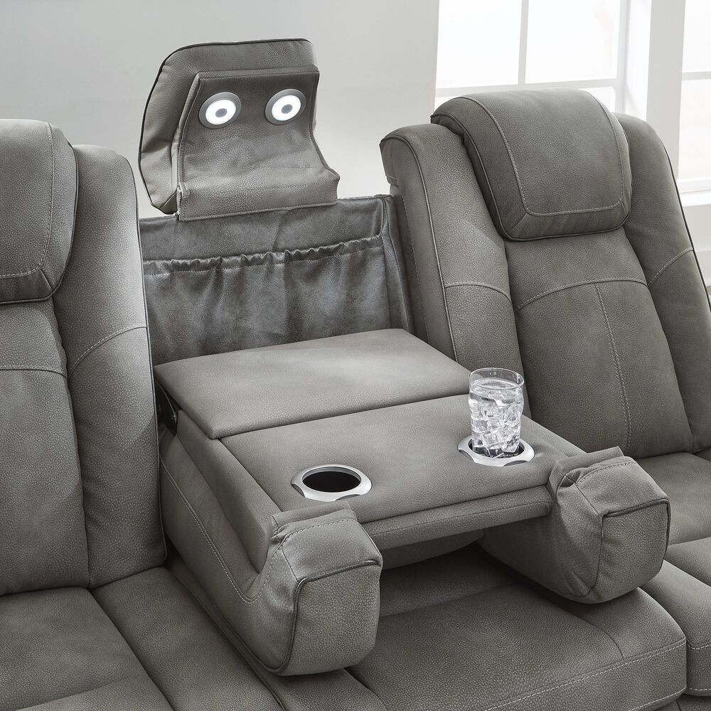 Ashley Next-Gen DuraPella Power Reclining Sofa in Slate, , large