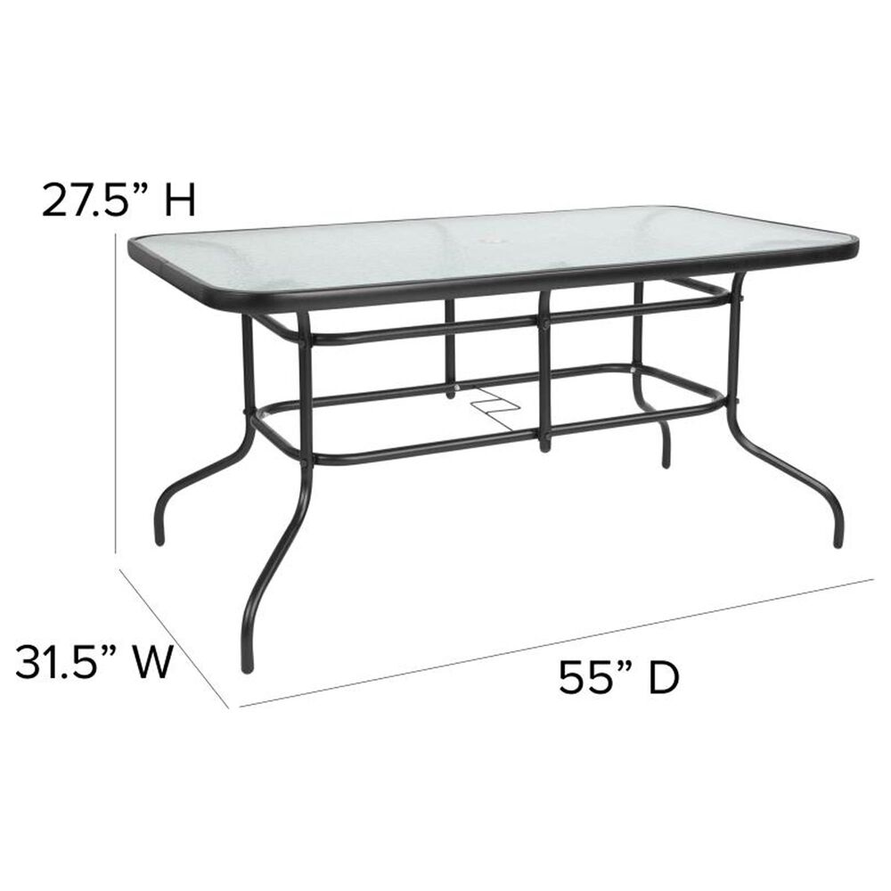 Flash Furniture Brazos 7-Piece Patio Dining Set in Black, , large