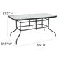 Flash Furniture Brazos 7-Piece Patio Dining Set in Black, , large