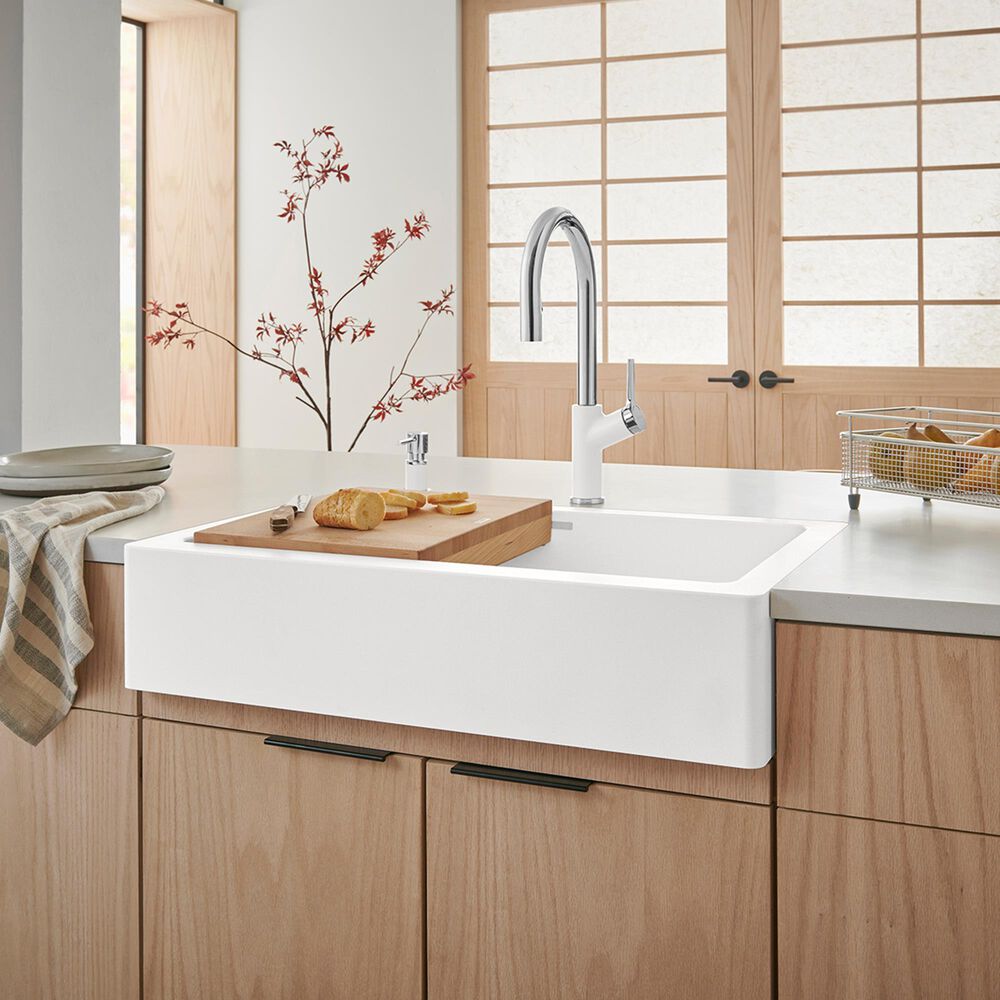 Blanco Vintera 30&quot; Super Single Apron Farmhouse Sink in White, , large