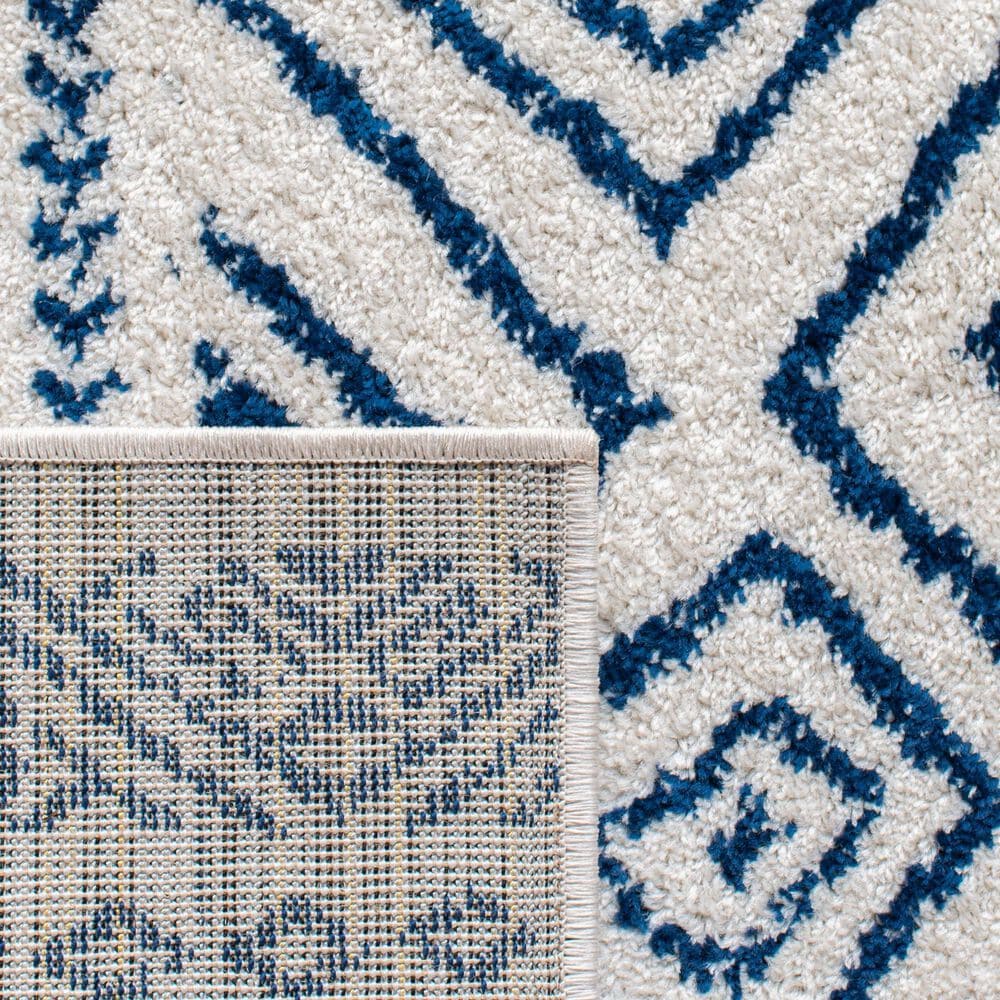 Safavieh Tulum 6&#39;7&quot; Square Ivory and Navy Area Rug, , large