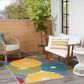 Nourison Aloha Geometric 3"6" x 5"6" Multicolor Indoor/Outdoor Area Rug, , large