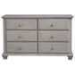 Oxford Baby Kenilworth 6 Drawer Dresser and Changing Topper in Stone Wash, , large