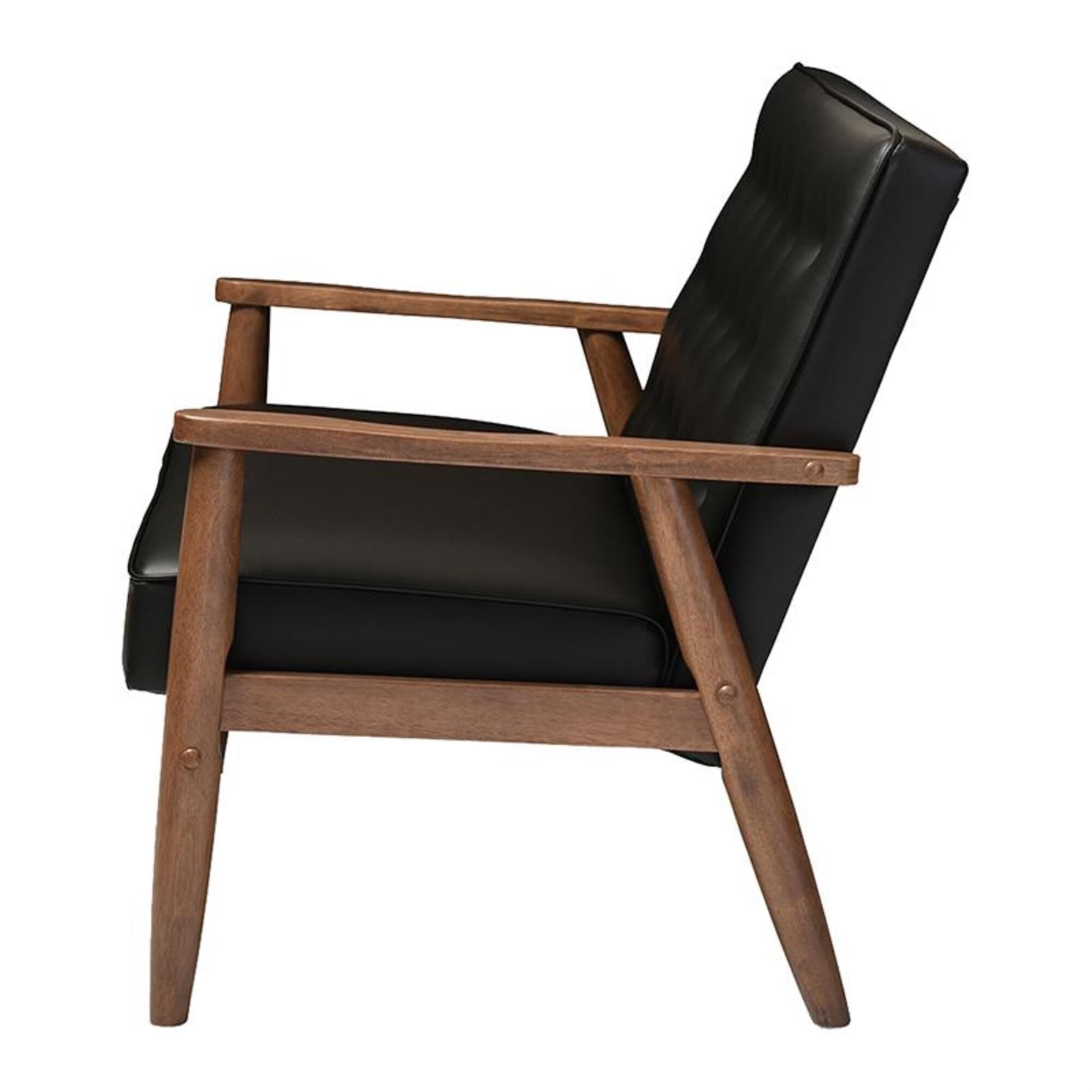 Baxton Studio Sorrento Upholstered Loveseat in Black NFM