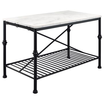 Furniture of America Kurtz Kitchen Island in Black and White, , large