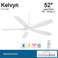 Minka-Aire Kelvyn 52" Ceiling Fan with LED Light in Flat White, , large