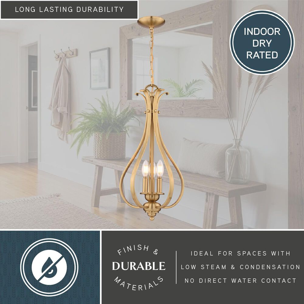 Vaxcel Monrovia 3-Light Pendant in Muted Brass, , large