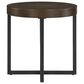 Steve Silver Furniture Yukon Round End Table in Walnut and Black, , large
