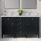 James Martin Vanities Brittany 60" Double Bathroom Vanity in Black Onyx with 3 cm White Zeus Quartz Top and Rectangular Sinks, , large