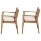 Hearth and Haven Outdoor Dining Chair with Brown Frame in Beige (Set of 2), , large