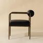 Club Collection By Sunpan Ajani Arm Chair with Charcoal Black Cushion in Antique Brass, , large