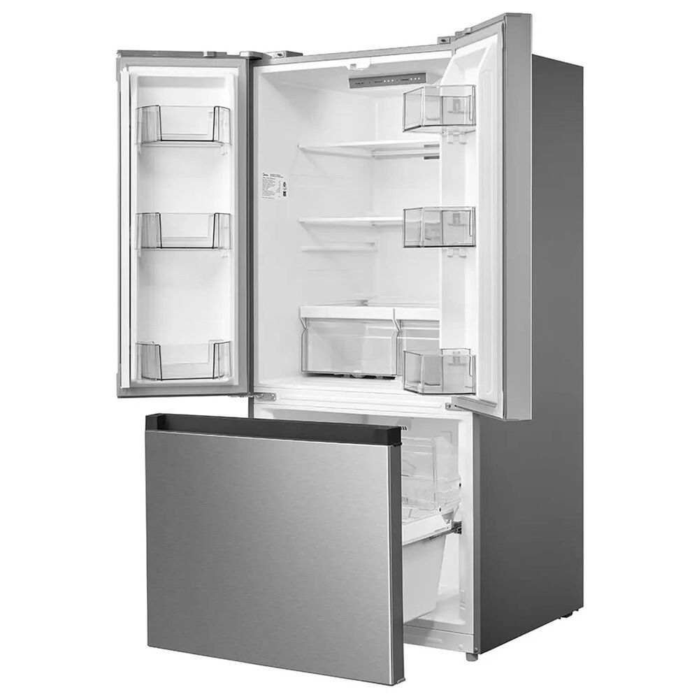 Midea 4-Piece Kitchen Package with 18.4 Cu. Ft. French Door Refrigerator and 6.3 Cu. Ft. 4-Element Freestanding Electric Range in Stainless Steel, , large