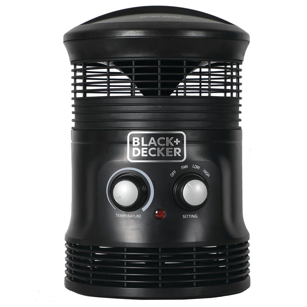Black+Decker 360 Degree Surround Personal Portable Heater and Fan in Black, , large