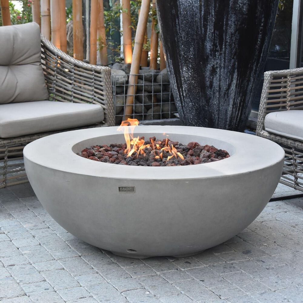 Elementi Fire Lunar Round Natural Gas Bowl Fire Table in Gray, , large