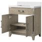 Lexora Home Laurel 30" Single Bathroom Vanity in Grey Oak with White Quartz Top and Rectangular Sink, , large