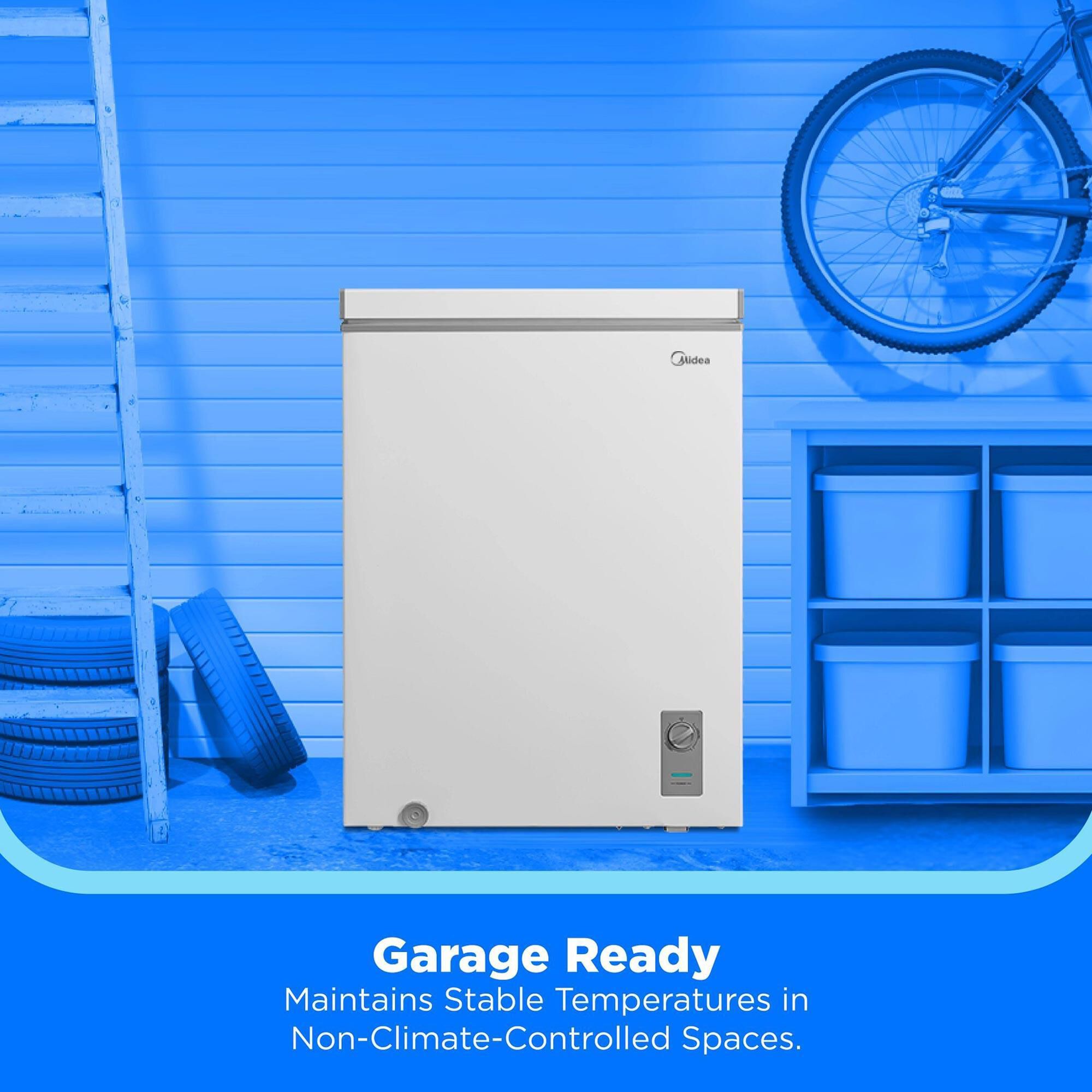 Midea 5.1 Cu. Ft. Garage-Ready Convertible Chest Freezer in White
