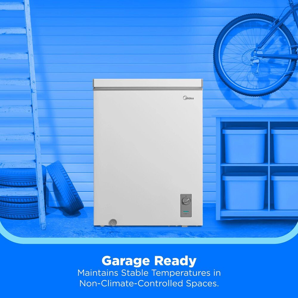 Midea 5.1 Cu. Ft. Garage-Ready Convertible Chest Freezer in White, , large