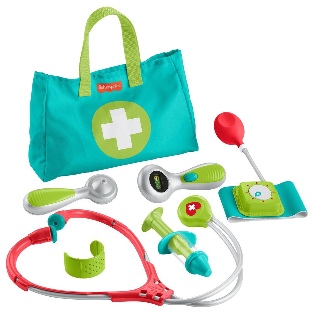 Fisher Price Medical Kit 7-Piece Doctor Toys Preschool Pretend Set, , large
