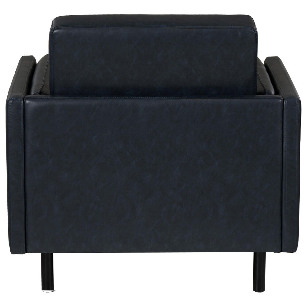 Linon Home Decor Wallis Accent Chair with Ottoman in Navy, , large
