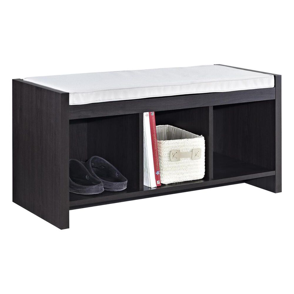 DHP Penelope Storage Bench with Beige Cushion in Espresso, , large