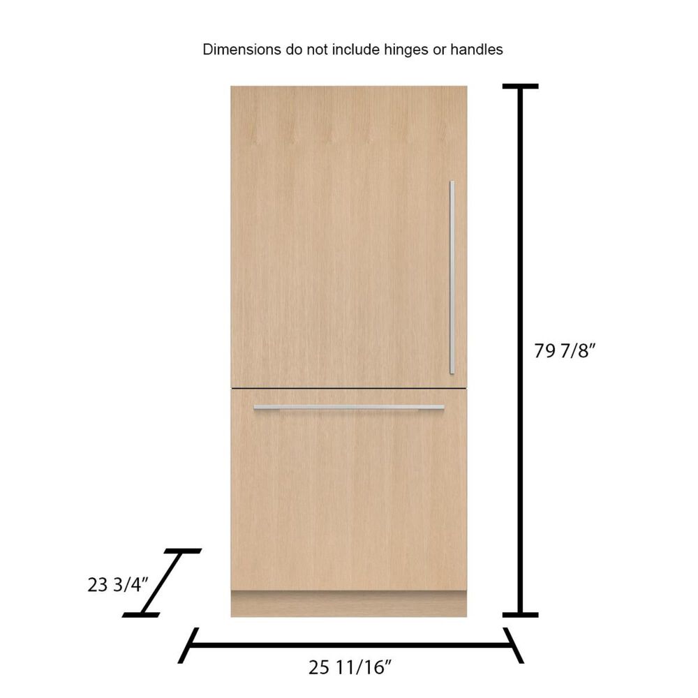 Fisher &amp; Paykel 16.8 Cu. Ft. 80&quot; Tall Integrated Refrigerator on Left Hinge, , large