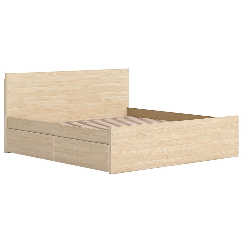 Ashley Onita King Panel Platform Bed with 1 Side Storage in Natural, , large