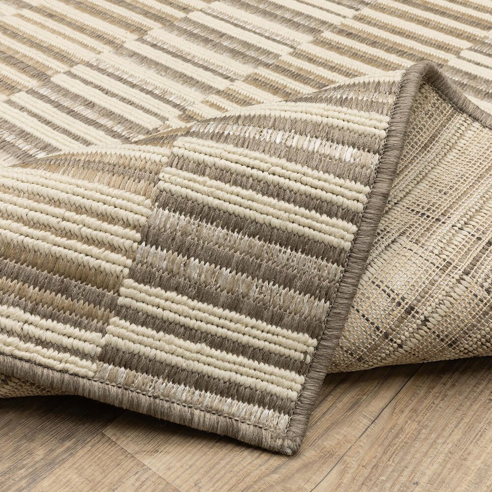 ROW by Oriental Weavers Zarina ZAR10 Beige and Ivory 6'7" x 9'2" Indoor/Outdoor Area Rug, , large