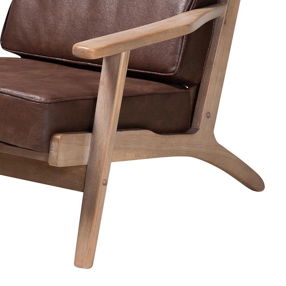 Baxton Studio Sigrid Arm Chair in Dark Brown, , large