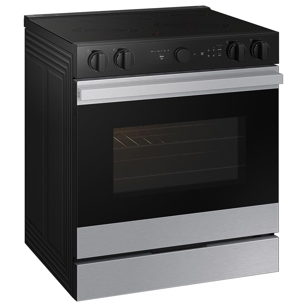 Samsung Bespoke Bespoke 6.3 Cu. Ft. Smart Slide-In Electric Range with 5 Elements and Steam Clean in Stainless Steel, , large