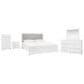 Ashley Maeling 5 Piece Queen Upholstered Panel Bedroom Set in Matte White, , large