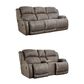 HomeStretch Reclining Sofa and Console Loveseat in Gray, , large