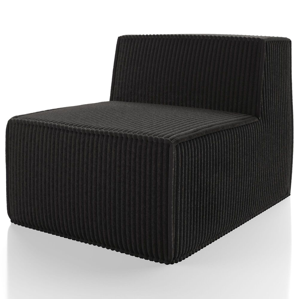 Furniture of America Facil 3-Piece Modular Armless Sofa in Black, , large