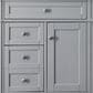 James Martin Vanities Brittany 30" Single Bathroom Vanity in Urban Gray with 3 cm Lime Delight Quartz Top and Rectangular Sink, , large