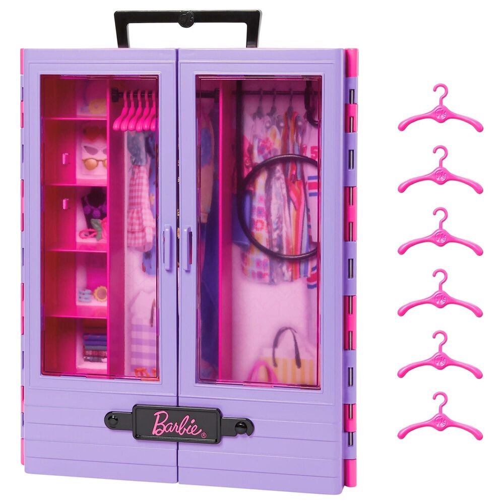 Barbie Fashionistas Ultimate Closet Wardrobe with 6 Hangers in Multicolor, , large