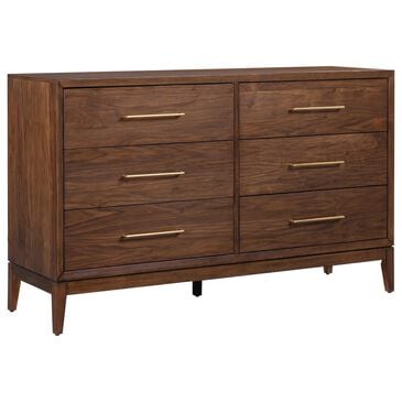 Riva Ridge Jasper 6 Drawer Contemporary Dresser Only in Modern Walnut, , large