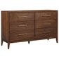 Riva Ridge Jasper 6 Drawer Contemporary Dresser Only in Modern Walnut, , large