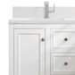 James Martin Vanities De Soto 30" Single Bathroom Vanity in Bright White with Single Hole 3 cm White Zeus Quartz Top and Rectangular Sink, , large