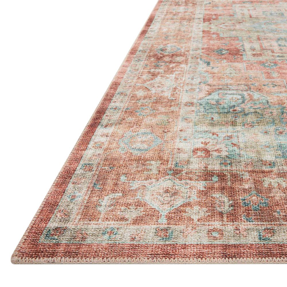 Loloi II Heidi  2&#39; x 5&#39; Terracotta and Aqua Area Rug, , large