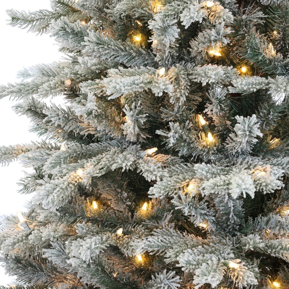 The Gerson Company 7.5&#39; Pre-Lit Natural Cut Spruce Christmas Tree in Green, , large